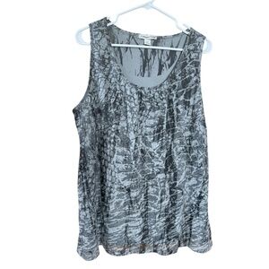 Coldwater Creek Women's Sleeveless Flowy Lined Print Tank Tunic Size L (14-16)